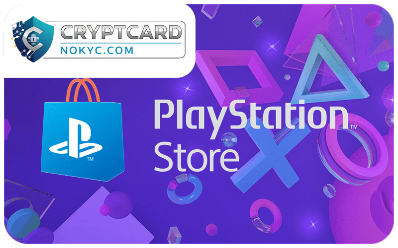 PlayStation Store wallet card displayed with crypto virtual card